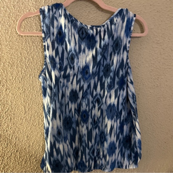 Parallel Skies Blue & White Button-Down Blouse Size Xl casual everyday beach - Picture 6 of 7